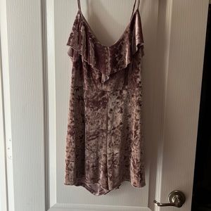 Pink velvet romper